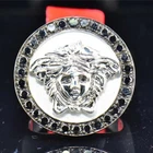 1.45 Ctw Black Moissanite 14K White Gold Plated Medusa Head Pinky Men's Ring