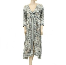 Odd Molly Anthropologie Paisley Printed Asymmetrical Midi Dress S-1 NWD 229824