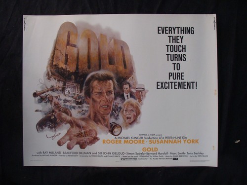 GOLD movie poster ROGER MOORE SUSANNAH YORK 1/2sheet 1974 - Picture 9 of 10
