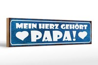 Holzschild Spruch 46X10 Cm Mein Herz GehöRt Papa Holz Deko Schild