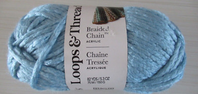 LOOPS & THREAD BRAIDED CHAIN.   AQUAMARINE