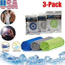 3Pcs ICE Cooling Towel Neck Wrap Sport Running Workout Yoga Chilly Sweat Towels