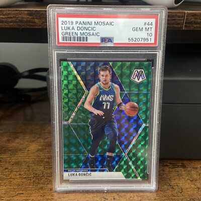 2019-20 Panini Mosaic Luka Doncic Green mosaic #44 PSA 10 Blue
