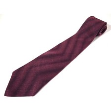 John Henry Mens Burgundy Maroon Necktie Tie Silk Nylon Made in USA 59"