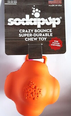SodaPup Crazy Bounce Hundespielzeug Hundeball Kauspielzeug robust Sprung orange