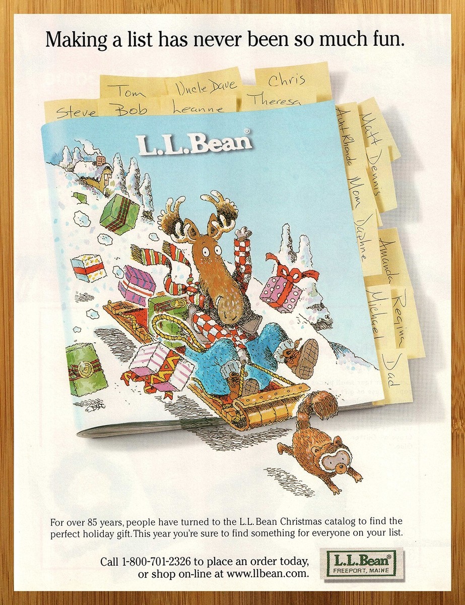 1998 LL Bean Christmas Catalog Vintage Print Ad/Poster Holiday
