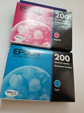Set of 2 Epson Magenta And Cyan Ink Cartridge Exp 08/20, 01/19
