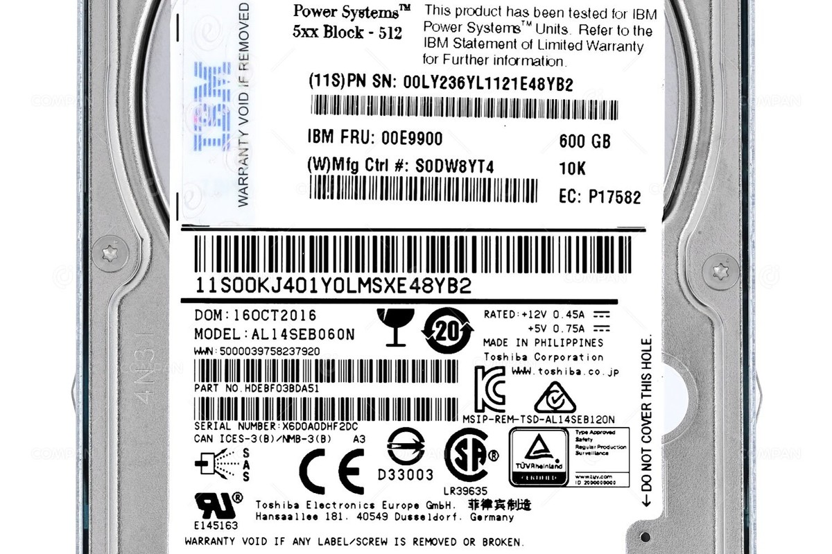 IBM 600?GB 10?K 12?Gbps SAS 2.5?&quot;新しい小売 00E9900 IBM HDD 600GB 10K SAS 12G 2.5