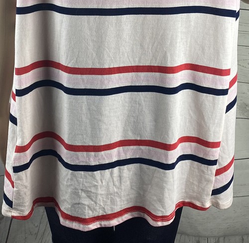 NWT Popsugar Swing Babydoll Tee Medium Pink Triple Stripe Cotton Modal Blend Top - Picture 11 of 12