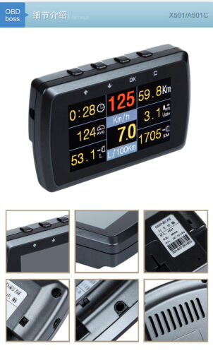 Car OBD OBD2 HUD Head-Up Display Speedometer Digital Alarm Gauge Fault Code - Picture 10 of 11