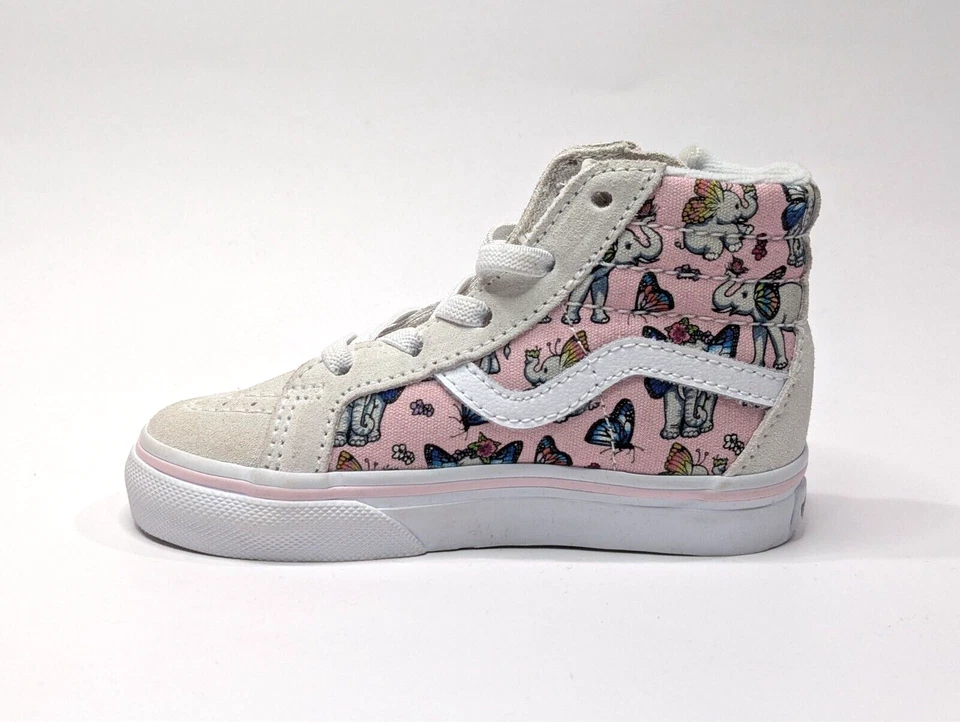 Vans SK8 Reissue Si Elephantastic Grey/Pink Toddler Girl's Hi Top Sneakers-Sz 7 - Image 3 of 4