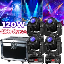 4PCS 120W LED Beam Moving Head Stage Light RGBW DMX Gobo Disco DJ Lighting Case