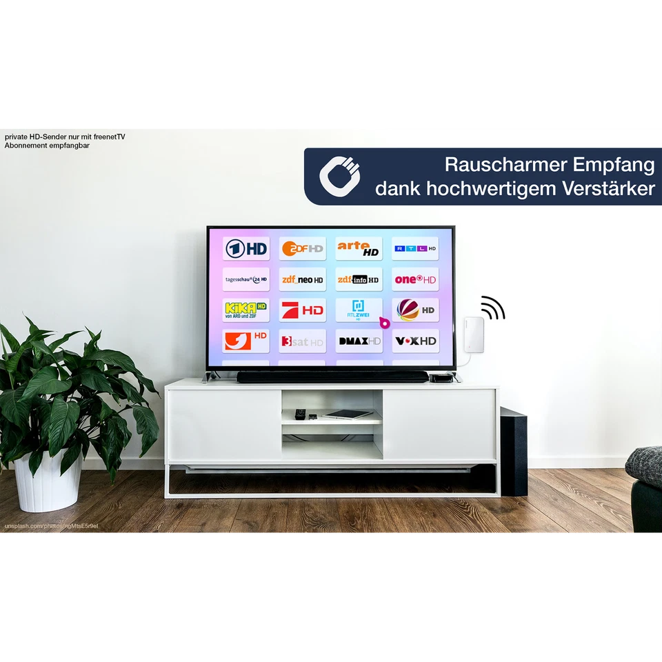 OEHLBACH Scope Vision DVB-T2 aktiv Innenantenne Testsieger HD 2,5m Kabel weiß - Bild 3 von 4