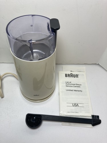 Braun Electric Coffee Mill Grinder Model KSM4 White Gourmet Edition - Picture 2 of 11