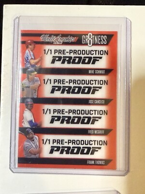 2024 Leaf MLB Frank Thomas / Mike Schmidt /Canseco / Fred McGriff  Proof #d 1/1