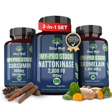 Spike Protein Supplement | Nattokinase 2000 FU 100mg Bromelain 500mg Curcumin...