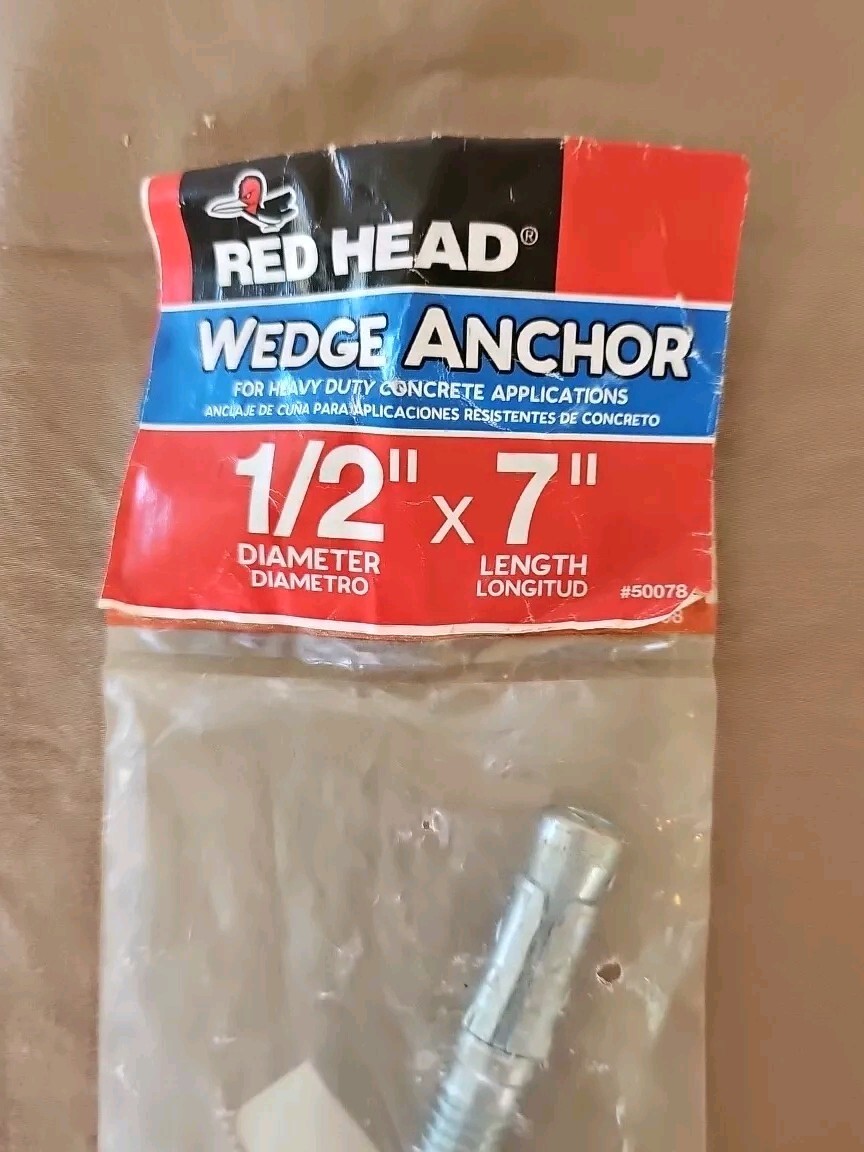 Red Head® 1/2” X 7” Wedge Anchor, Heavy Duty, for Concrete Applications 
