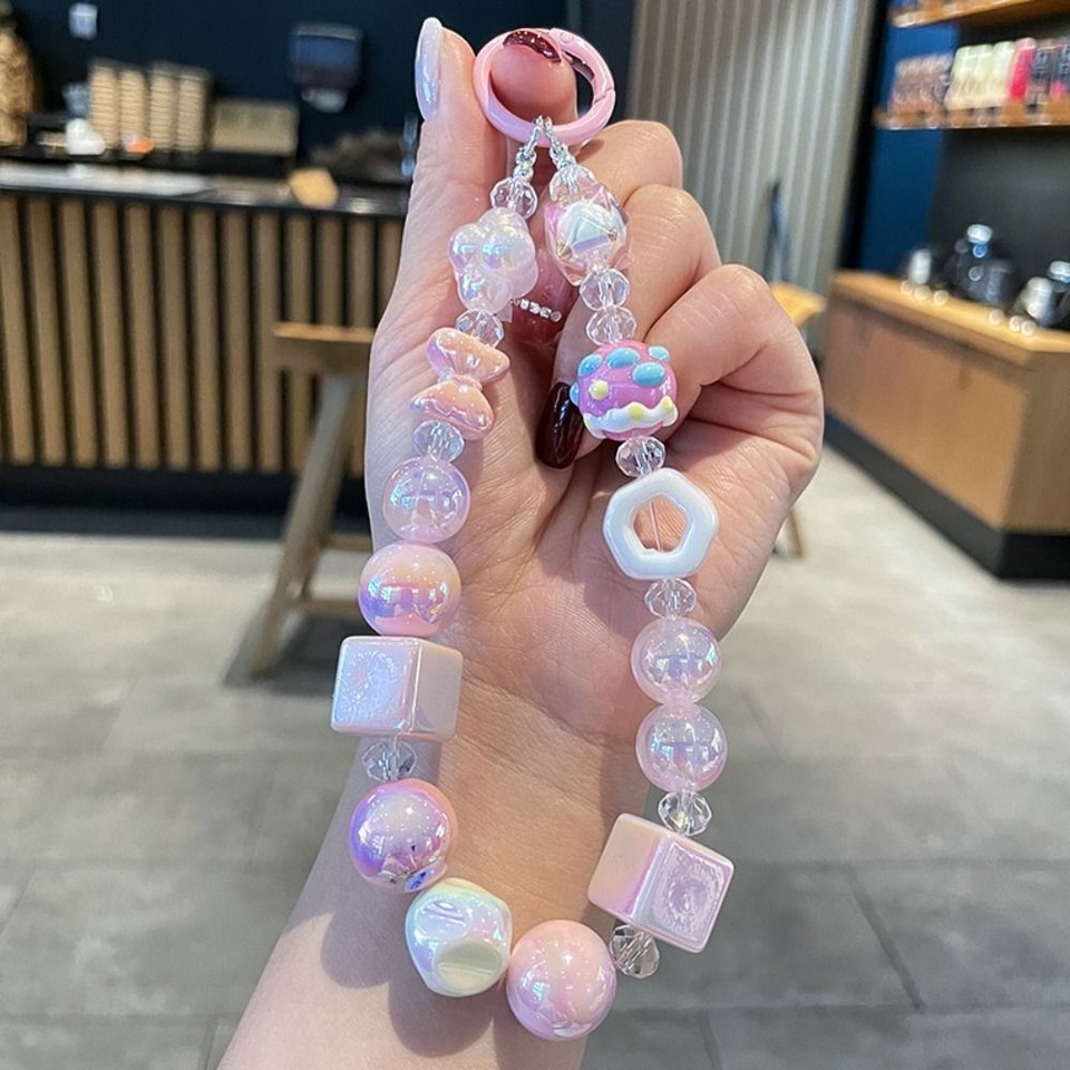 Beaded Beaded Phone Lanyard Resin Crystal Beads Phone Strap Jewelry