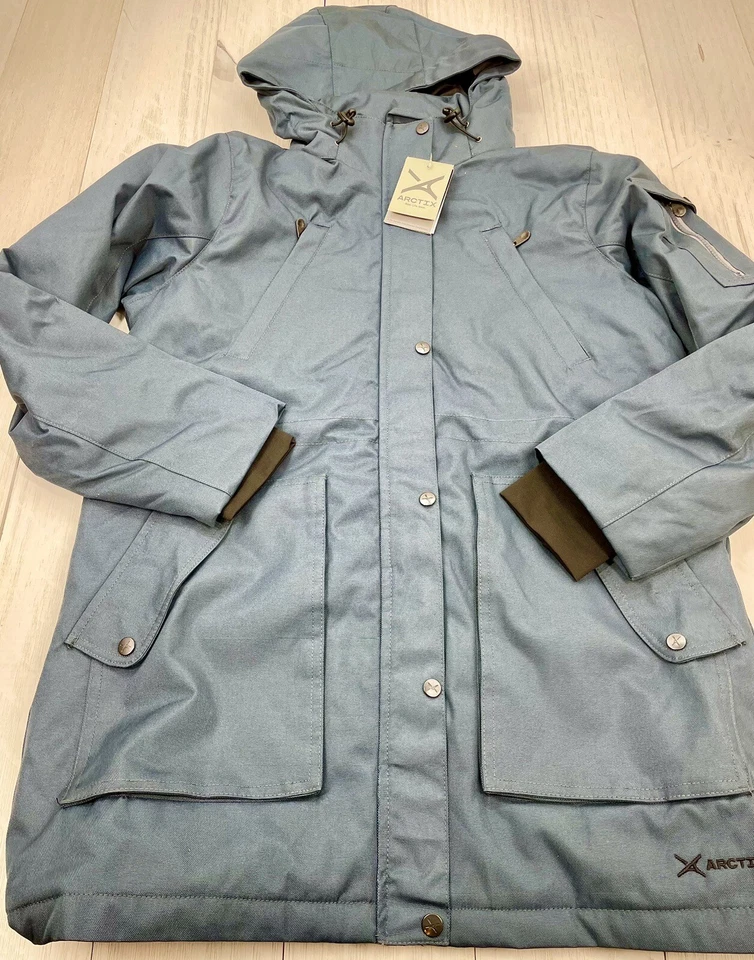 Arctix 女式级联绝缘冬季夹克外套灰色可拆卸连帽 L 码 — 第 2/4 张图片