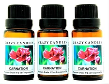 3 Carnation 1/2oz Premium Grade Scented Fragrance Oil Crazy Candles