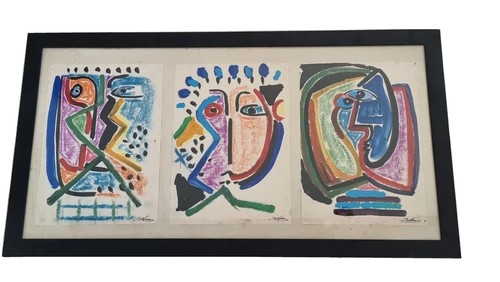 Painting oil modern abstract. Framed peinture huile encadrée moderne abstrait - Photo 3 sur 11