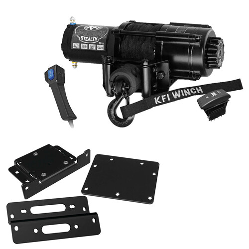 4500 lb KFI Stealth Synthetic Rope Winch w Mount 20082013 Kawasaki