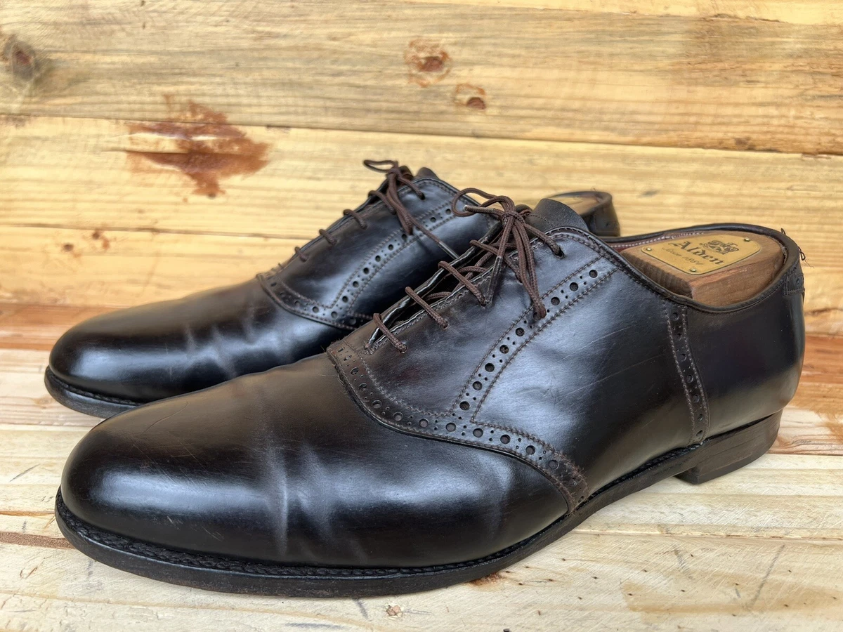 VINTAGE Alden Shell Cordovan 994 Traditional Saddle Plain Toe Oxford Sz 11 AA/B