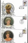 PRINCESS DIANA SET OF 5 LUXURY FDC GREAT BRITAIN (ODD MARK ON REVERSE OF ONE)