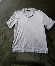 Polo Golf Shirt Ralph Lauren XL Soft Light Blue White Stripes