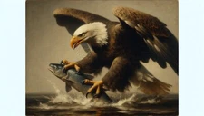 Digital Image Picture Photo Pic Wallpaper AI ART Background Bald Eagle catching