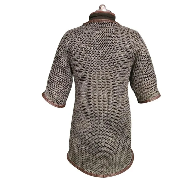 Chainmail Shirt, Dark Gray Aluminium Flat Ring Dome Riveted with solid rings - Image 3 of 4