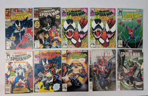 Marvel Spider-Man Lot 90s Lot 10 Books ASM Venom Carnage + City At War VF-NM VTG