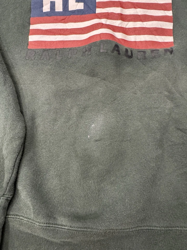 DE COLECCIÓN Ralph Lauren Polo Jeans Mujer Sudadera Talla L Verde Bandera EE. UU. Logo Y2K Foto 4 de 4
