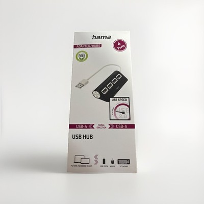 Hama Hub USB 2.0 Multiport, 4-fach USB-A Splitter Verteiler 480 Mbit/s Schwarz20