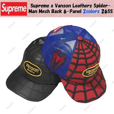 Supreme x Vanson Leathers Spider-Man Mesh Back 6-Panel 2colors 26SS
