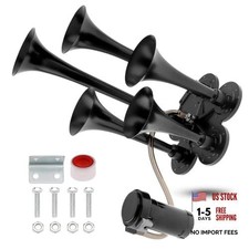Train Horns Kit, 12V Air Horn for Truck, 185dB Super Loud Five Trumpet Air
