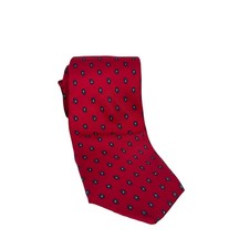 Hanover St Tie Works Ltd Mens Red Blue Micro Paisley Silk Necktie Made in USA