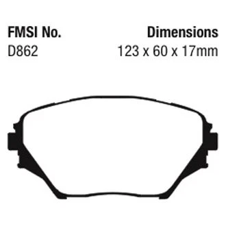 For Toyota RAV4 2001-2005 EBC UD862 Ultimax2 Replacement Front Brake Pads - Imagem 2 de 4