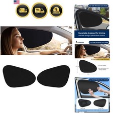 2-pack Car Side Window Sun Shade Black Gel Electrostatic Uv Protection Suns...