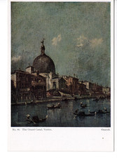 Gondolas on The Grand Canal-Painting by Guardi-Venice-Italy-Vintage Art Postcard