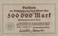 Altona - Reichsbahndirektion - 500 Tausend Mark