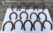 Horseshoe Lot of 13 Rusty Steel Arts Crafts Cowboy Western Art Large Medium