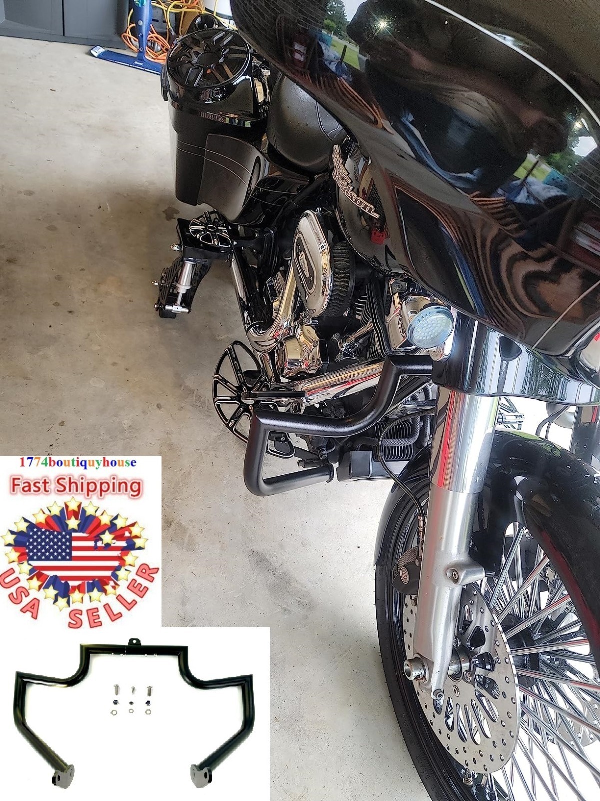 NEW 1.25 ENGINE GUARD HIGHWAY CRASH BAR HARLEY FATBOY HERITAGE DELUXE SOFTAIL US