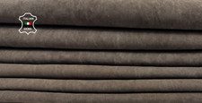 Cuero de cordero bronceado vegetal marrón nobuck de nogal lavado 2 pieles 14 pies cuadrados 1,3 mm #C6606