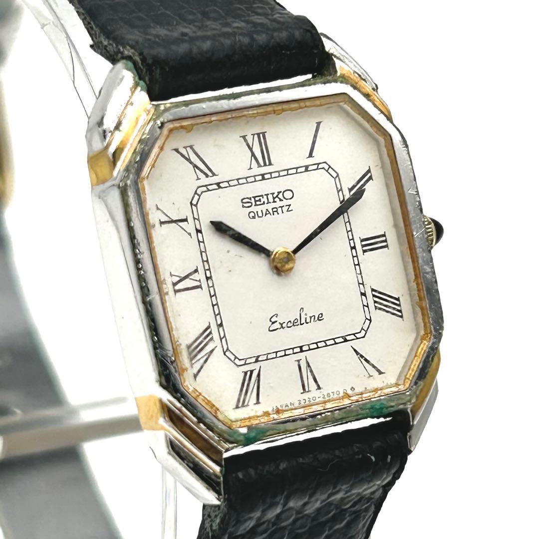 Seiko Exceline 2320-6440 SS Gold wrist 16cm/6.3in Quartz Dress