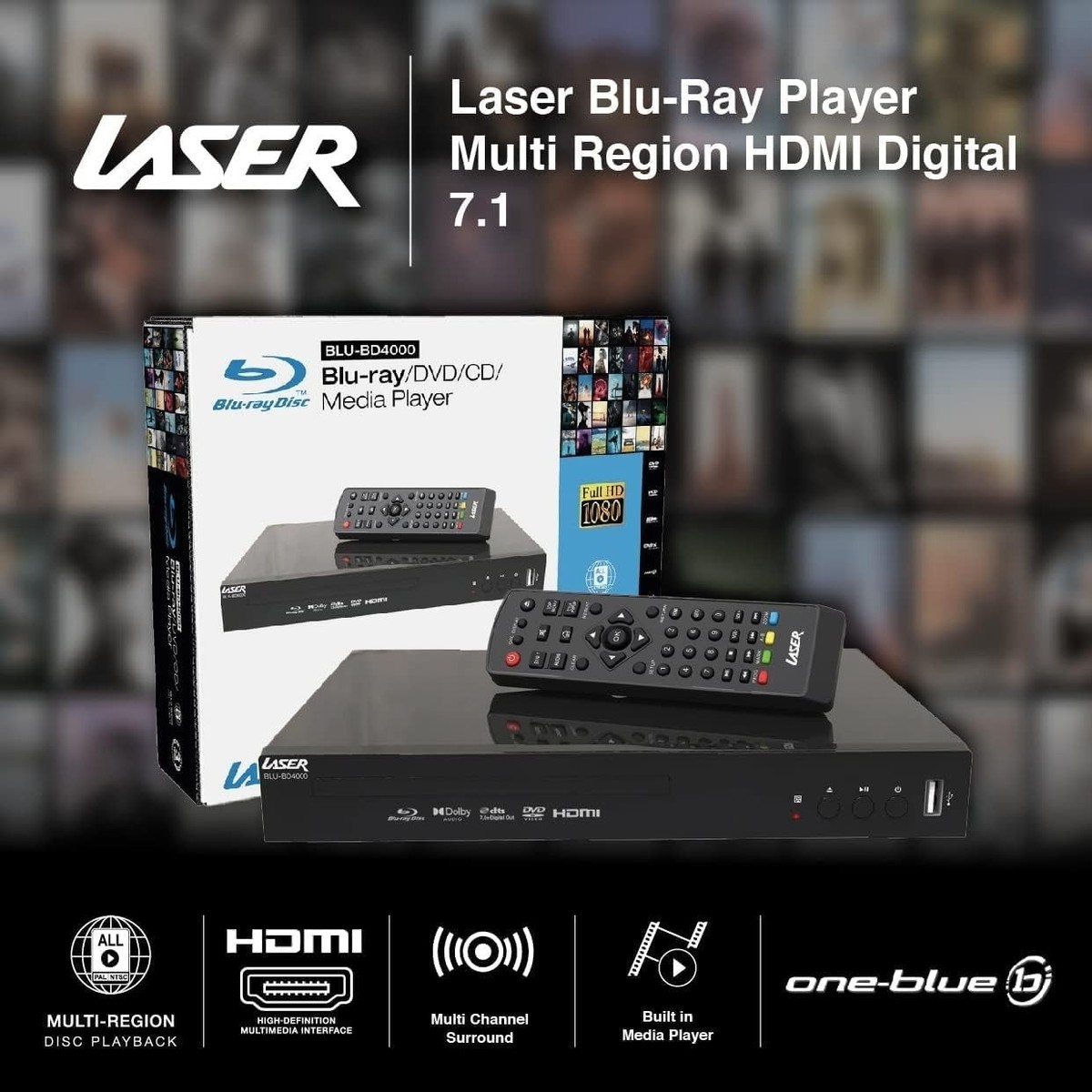 Laser BLU-BD3000 DVD/CD Multi Region Blu-Ray Player for sale