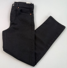 Levi's Premium Women Wedgie Straight Fit High Rise Jeans 27x28 Black NWT