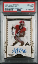 2022 LEAF TRINITY AUTO GOLD FOIL #BAAM1 ADONAI MITCHELL 75/75 PSA 9