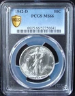 1942-D Walking Liberty Silver Half Dollar - PCGS MS 66 - Gold Shield