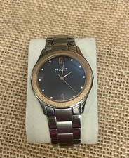 Skagen Women’s Quartz Watch Stainless Steel Bracelet Black Dial Gold Bezel 30m